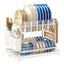2-Tier Household Dish Rack Countertop Storage With Drainboard Black Carousel 7