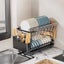 2-Tier Household Dish Rack Countertop Storage With Drainboard Black Carousel 6