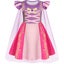 Princess Dress with Cape Girls Christmas Birthday Cosplay-Purple Carousel 1