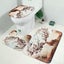 3Pcs Waterproof Bathroom Set Beautiful Sika Deer Toilet Cover Mat Non - Slip Ped Carousel 4