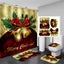 180x180cm Christmas Bell Shower Curtain Lid Toilet Cover Bath Floor Pedestal Mat Carousel 1