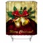 180x180cm Christmas Bell Shower Curtain Lid Toilet Cover Bath Floor Pedestal Mat Carousel 4