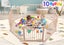 Wooden Playpen,Foldable Fence Playard Carousel 2