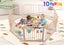 Wooden Playpen,Foldable Fence Playard Carousel 3