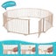 Wooden Playpen,Foldable Fence Playard Carousel 5