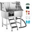 New 96.52 cm Stainless Steel Dog Washing Station w/ Storage Stairs(Left Door) Carousel 1