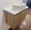 SLIM Wall Hung Plywood Vanity with sit on top basin on benchtop 750Wx370Dx580H Carousel 1