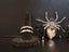 $1R: Exotic 3 Crystal Spiders Brooches + 2 Certified Möbius strip couple rings Carousel 9