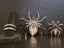 $1R: Exotic 3 Crystal Spiders Brooches + 2 Certified Möbius strip couple rings Carousel 10