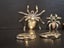 $1R: Exotic 3 Crystal Spiders Brooches + 2 Certified Möbius strip couple rings Carousel 12