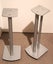 Silver Heavy Bookshelf Speaker Stands with Spikes Carousel 1
