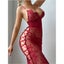 House Of Dasein Lace Hollow Out Red Sexy Chest Exposing Bodycon Lingerie Dress Carousel 2