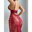 House Of Dasein Lace Hollow Out Red Sexy Chest Exposing Bodycon Lingerie Dress Carousel 3