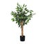 Lambu 90cm Artificial Ficus Tree Tropical Fake Plants Green Natural Wood Trunk Carousel 1