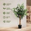 Lambu 90cm Artificial Ficus Tree Tropical Fake Plants Green Natural Wood Trunk Carousel 6