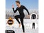 Men's 2-piece Black Round Neck Warm Underwear Set For Sports Carousel 3