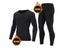 Men's 2-piece Black Round Neck Warm Underwear Set For Sports Carousel 4