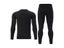 Men's 2-piece Black Round Neck Warm Underwear Set For Sports Carousel 5