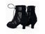 Zipper Dance Booties Latin Salsa Black Suede Leather Dance Shoes Women Dance Carousel 7