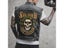 Men's Punk Eagle Print Sleeveless Denim Motorcycle Jacket Carousel 3