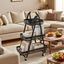 3 Tier Storage Trolley Organiser/Shelf Rack w/Wheels Black Carousel 4