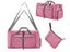 Foldable Travel Duffel Bag Carry On Shoulder Bag With Shoe Compartment Pink Carousel 2