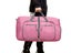 Foldable Travel Duffel Bag Carry On Shoulder Bag With Shoe Compartment Pink Carousel 4