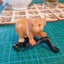 An orange Jasper jade bear on dark green jade branch Carousel 1