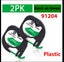 2Pk. Plastic, Black on Green Compatible Dymo LetraTag Carousel 1