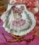 Shell Art - Scallop - Miss Rabbit in Pink w Golden Stag Antler Stand Carousel 3
