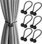 6-Pack Magnetic Curtain Tiebacks, Black, Decorative Holdbacks for Home Bedroo Carousel 1