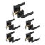 Privacy Door Handle 5 PCS Matte Black Square Door Lever with Keyless Lock Carousel 1