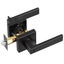 Privacy Door Handle 5 PCS Matte Black Square Door Lever with Keyless Lock Carousel 9
