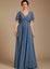 Darnika short sleeve chiffon evening or bridesmaid dress Carousel 1