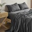Natural Home 100% European Flax Linen Sheet Set Charcoal Single Bed Carousel 2