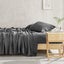 Natural Home 100% European Flax Linen Sheet Set Charcoal Single Bed Carousel 5