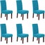 6Pcs Stretch Dining Room Chair Covers - Turquoise *Local Clearance* Carousel 2