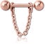 Rose Gold PVD Chain Nipple Bar. Carousel 1