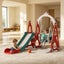 Multi-Colour Plastic Indoor/Outdoor Slide and Swing with Basket - RED Carousel 1