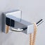 Bath Robe Hook Solid Brass Wall Mounted Double Hooks Towel Holder Chrome Fini Carousel 4