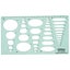 Printtoo Transparent Ellipse Template Stencil, 2mm Green Acrylic Geometry Carousel 1