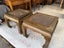 Quality PAIR Vintage Chinese Solid Elm Side Table or Bedside Tables Carousel 11