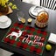 Christmas Placemats, 12x17.7 Inch White Merry Christmas Red Plaid Xmas Place Carousel 2