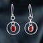 Sterling Silver & Blood Red Cubic Zirconia Earrings, Hand Crafted in New Zealand Carousel 1