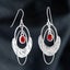 Sterling Silver & Blood Red Cubic Zirconia Earrings, Hand Crafted in New Zealand Carousel 1