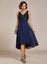 Samanda navy sequin chiffon evening dress Carousel 5