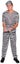 PRISONER COSTUME Halloween Jail Convict Adult Outfit Black White Short Sleeve Carousel 2