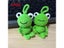 Green Handmade Crochet Frog Keychain For Kids Backpack Carousel 1