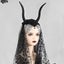 Halloween Goat Horns Headband with Veil Women Gothic Style Halloween Headpiece Carousel 8