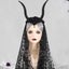 Halloween Goat Horns Headband with Veil Women Gothic Style Halloween Headpiece Carousel 9